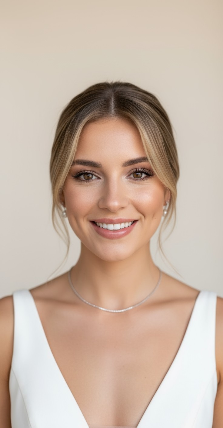 After Curtain Bangs Wedding Hair